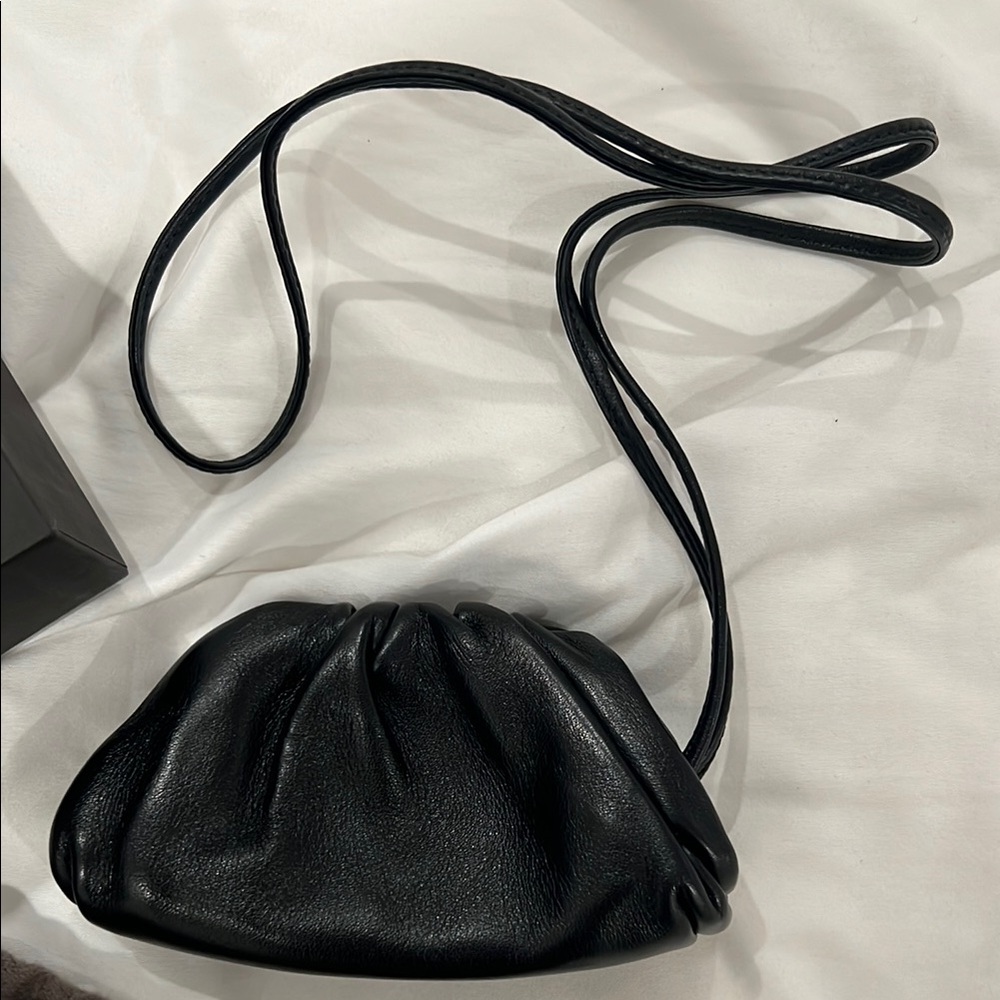Bottega Veneta Black Leather Pouch Bag